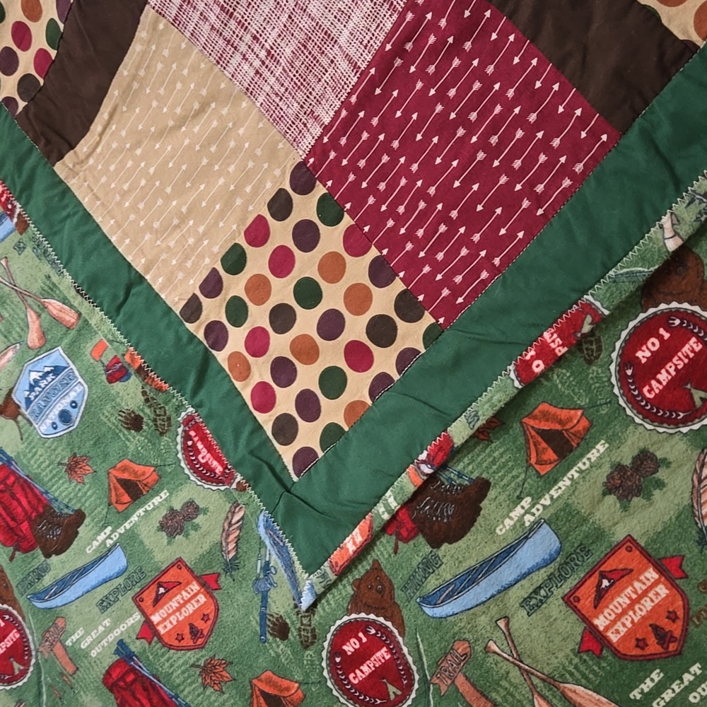 Patchwork Lap Quilt with Multicolor Design